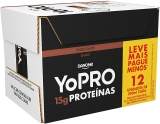 YoPRO, Pack Yopro Bebida Láctea Uht Chocolate 15G de Proteínas 250 Ml -12 Unidades