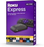 Roku Express | Dispositivo de streaming para TV HD/Full HD compatível com Alexa, Siri e Google. Inclui Cabo HDMI Premium