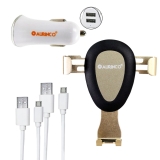 Suportes Veiculares Para Celulares Kit com 1 suporte de celular para carro + 2 cabos USB universal para android + fonte de carregador para carro Smartphones Suportes Veiculares
