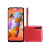 Smartphone Samsung Galaxy A11 64GB Vermelho Tela 6.4 Pol. Câmera Tripla 13MP Selfie 8MP Dual Chip Android 10.0