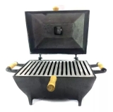 Churrasqueira Aluminio fundido Quadrada Preta Craqueada – Panelasbrasil