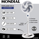 Mondial NV-06-6P-NP Ventilador 40Cm Maxi Power
