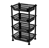 Prateleira & Organizador Multi Uso 4 Andares Preto Nitronplast Preto