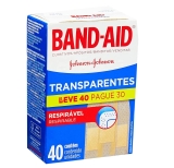 Band- Aid Curativos Adesivos, Transparente, 40 Unidades