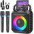 JYX Caixa de Som com Microfone para Adultos e Crianças, Caixa de Som Bluetooth Portátil com 2 Microfones e Luzes de DJ para Festas e Reuniões em Casa, Suporta USB/TF/AUX/REC(50W)