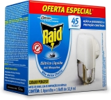Repelente Elétrico Líquido Raid Anti Mosquitos 1 Aparelho + 1 Refil de 32,9 ml