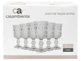 Jogo de Taças Vidro 210ml 6 Peças Casambiente – Gota