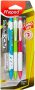 Lapiseira Black Peps Long Life 0.7 mm Cores Sortidas Blister X 3, Maped, 151, Azul/Verde/Rosa, Pacote de 3