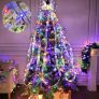 Luzes de fita de árvore de Natal 5 m espiral envoltório de LED multicolorido iluminação para decoração de árvore para exibição festiva em casa