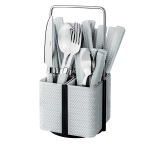 Conjunto de Talheres Varanda Gourmet Rattan, 24 peças, Branco, Euro