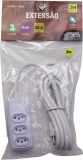 Extensao 3Mtrs Bivolt 20A Branca 3 Tomadas