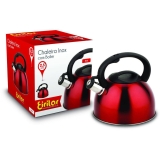 Chaleira Inox com Apito Eirilar 2,5 litros Vermelha