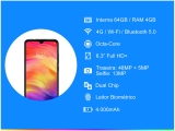 Smartphone Xiaomi Redmi Note 7 64GB Preto 4G – 4GB RAM Tela 6,3” Câm. Dupla + Câm. Selfie 13MP Preto
