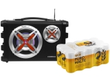 Caixa de Som Amplificadora Mondial MCO-07 80W – com Cerveja Skol Puro Malte 269ml 15 Unidades