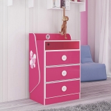 Cômoda 3 Gavetas Pink Ploc Gelius Angelina