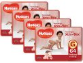 Kit Fraldas Huggies Turma da Mônica Supreme Care – Tam. G 9 a 12,5kg 4 Pacotes com 64 Unidades Cada
