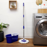 Mop Giratorio com Pano/Esfregão Microfibra Azul – Casual Home
