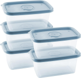 Plasútil Pop – Conjunto de Potes Retangulares com 5 Unidades, Azul, 380 ml cada