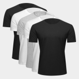 Kit Camiseta Básica c/ 5 Peças Masculina – Básicos
