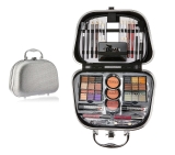 Maleta de Maquiagem Fenzza com 47 Itens Cinza Metalizada