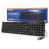 Teclado com Fio USB Inova Layout ABNT2 104 Teclas Macio Silêncioso para PC Computador e Notebook