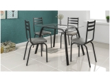 Conjunto de Mesa Aço Carbono com 4 Cadeiras – Estofadas Artefamol Europa Rouge