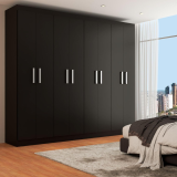 Guarda-roupa Casal Ele E Ela 8 Portas 8 Prateleiras Malbec Preto Fosco – Panorama Móveis