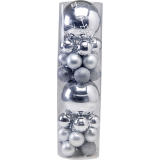 Kit Bola Prateada de 6cm e 15cm – 32 unidades – Christmas Traditions