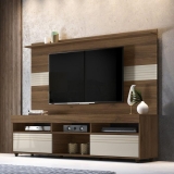 Rack com Painel para TV até 60 Polegadas Samba Espresso Móveis Cacau/Off White