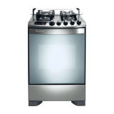 Fogão Brastemp 4 bocas cor Inox com dupla chama, trempes de ferro fundido e grill