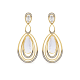 Brinco Ouro Amarelo Cristais e Diamantes