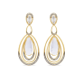Brinco Ouro Amarelo Cristais e Diamantes
