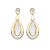 Brinco Ouro Amarelo Cristais e Diamantes