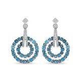 Brinco Ouro Branco Topázios London e Diamantes