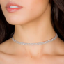 Colar Life Choker Duplo Prata
