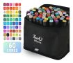 Canetinhas Touch Coloridas Caneta Marca Texto Ponta Dupla Estojo 60 Cores Kit Bolsa Estojo Para Colorir Conjunto Bolsa De Canetas Marcadores Permanente Pintura Desenho Profissional Pop Imports
