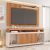 Rack Bancada com Painel Ripado para TV até 65 Polegadas 1,80m Panamá Buriti / Off White Caemmun