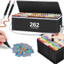 Kit Conjunto Canetas Marcador Permanen Ponta Dupla 262 Cores