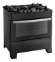 Fogão 5 Bocas Atlas Atenas Glass Preto A Gás com Mesa de Vidro e Mega Chama Bivolt