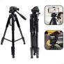 Tripé Profissional Meeky 1,40m Para Celular e Câmera DSLR – Cabeça Hidráulica Panorâmica 360° com Bolsa Portátil e Suporte Universal – Ideal para Vídeos, Vlogs e Lives