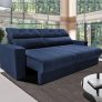 Sofá 3 Lugares Clean Retrátil Reclinável Cama Inbox – Azul – Liso