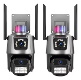 Kit 2 Câmera Segurança Ip Wifi HA-360-XM2 App Icsee Lente Dupla 4k 6mp Cor Preto Estary Shop