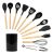 Kit 11 Utensílios Silicone Com Cabo Madeira E Suporte