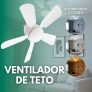 Ventilador De Teto E27 Com Lâmpada Led Bivolt Vt02