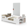 Cama Infantil Encanto Branca Com Nicho e Colchão Incluso Para Transição
