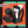 Mochila Notebook Impermeável Escolar Feminina Masculina Preto Couros