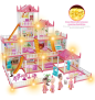 Casinha De Boneca Castelo Da Princesa 283 Pcs Rosa Com Quatro Bonecas