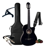 Kit Violao Eletrico Giannini Nf14 Nylon Acessórios Completo