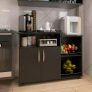 Fruteira Armário para Cozinha Balcão Para Cafeteira E Forno Cor Preto Nova Decor