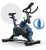 Bicicleta Ergométrica Fitness Para Cardio E Musculação Com Base Cor Preto E Azul 6kg Inercia Marca Sevenfit